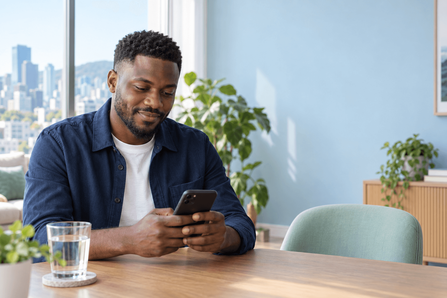 Illustration d’un expéditeur au Canada utilisant l’application sur son téléphone